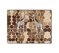 Tapis imprimé girafe 160 x 121,9 cm, doux, antidérapant et durable pour salon, bureau, et plus encore