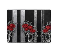 Tapis imprimé jolies roses 160 x 121,9 cm, doux, antidérapant et durable pour salon, bureau, et plus encore