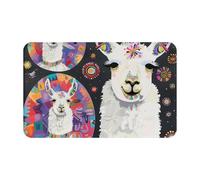 Tapis imprimé lama alpaga lavable, antidérapant, petit tapis d'entrée, tapis d'intérieur, tapis d'entrée, 49 x 80 cm