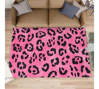 Tapis imprimé léopard pour salon, tapis sexy à imprimé léopard, rose rouge pour chambre à coucher, antidérapant, lavable, tapis à poils courts pour sols en bois dur - 180 x 270 cm