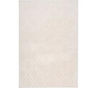 Tapis Imprimé Losange Fait Main Monroe III Crème 120 x 170 cm