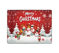Tapis imprimé Merry Christmas 160 x 121,9 cm, doux, antidérapant et durable pour salon, bureau, et plus encore