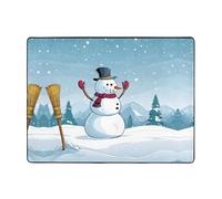 Tapis imprimé Merry Christmas 160 x 121,9 cm, doux, antidérapant et durable pour salon, bureau, et plus encore