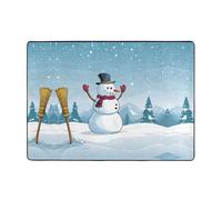 Tapis imprimé Merry Christmas 203,2 x 147,3 cm, doux, antidérapant et durable pour salon, bureau, et plus encore