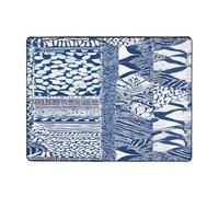 Tapis imprimé (motif tribal maori polynésien bleu) pour salon, chambre à coucher et bureau - Tapis de sol doux et antidérapant - Tapis d'intérieur moderne - 160 x 122 cm