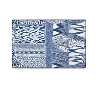 Tapis imprimé (motif tribal maori polynésien bleu) pour salon, chambre à coucher et bureau, tapis de sol 91,4 x 61 cm, tapis d'intérieur moderne et antidérapant