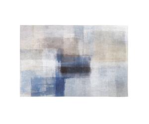 Tapis imprimé multicolore sur base jacquard 140x200 140x200x0.6cm Bleu