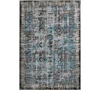 Tapis Imprimé Oriental à Poils Courts Ariya Bleu 80 x 150 cm Bleu