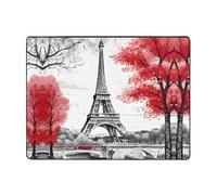 Tapis imprimé Paris 160 x 121,9 cm, doux, antidérapant et durable pour salon, bureau, et plus encore