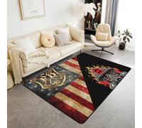 Tapis imprimé peau de guépard sauvage pour enfants, adolescents et adultes, tapis de style rustique avec envers antidérapant et lavable pour table de chevet - lignes géométriques et rayures qui ne