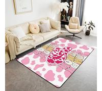 Tapis imprimé peau de guépard sauvage pour enfants, adolescents et adultes, tapis de style rustique avec envers antidérapant et lavable pour table de chevet - lignes géométriques et rayures qui ne