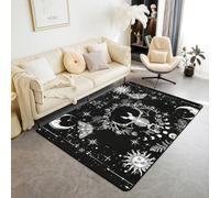 Tapis imprimé peau de guépard sauvage pour enfants, adolescents et adultes, tapis de style rustique avec envers antidérapant et lavable pour table de chevet - lignes géométriques et rayures qui ne