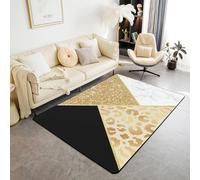 Tapis imprimé peau de guépard sauvage pour enfants, adolescents et adultes, tapis de style rustique avec envers antidérapant et lavable pour table de chevet - lignes géométriques et rayures qui ne