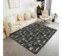 Tapis imprimé peau de guépard sauvage pour enfants, adolescents et adultes, tapis de style rustique avec envers antidérapant et lavable pour chevet - lignes géométriques et rayures qui ne perdent pas