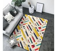 Tapis imprimé règles de couleur pour salon, chambre à coucher, tapis doux lavable et antidérapant pour décoration de chambre à coucher, 203 x 147,3 cm