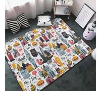 Tapis imprimé scène de rue de New York pour salon, chambre à coucher, tapis doux lavable 9,1 x 152,4 cm, tapis antidérapant pour décoration de chambre à coucher, esthétique, 152,4 x 99,1 cm