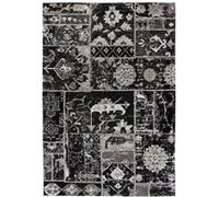 Tapis Imprimé Vintage River Gris & Noir 80 x 150 cm Gris