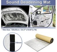 Tapis Insonorisant En Aluminium, Matériau De Protection Thermique Auto-Adhésif Pour Capot De Moteur De Bateau, Ton Argenté Mousse fermée 1pcs 15mm*100cm*50cm