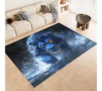 Tapis Interieur 60x90cm Lion Féroce Superbe Bebe Tapis Descente de lit Microfibre Douce Lavable antidérapante déco Chambre Salon Couloir Confortable EL3381