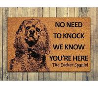 Tapis Interieur Cocker Spaniel Nous Savons Que Vous Êtes Ici Anti-Poussière Home Tapis Durable Paillasson Décoratif D'Extérieur pour Cuisine Couloirs Terrasse 40X60Cm