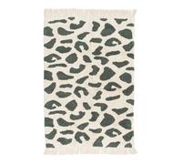 Tapis intérieur coton motif tacheté vert foncé avec franges Glen 120x170cm