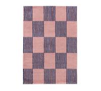 Tapis intérieur damier bleu et rose 120 x 160 cm - Fergew