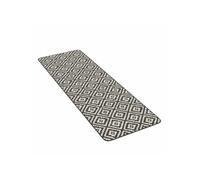 Tapis intérieur d'entrée et de couloir CARAIBA gris et blanc 60 x 180 cm