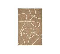 Tapis intérieur effet jute THOMAS motif graphique en relief blanc 120 x 170 cm
