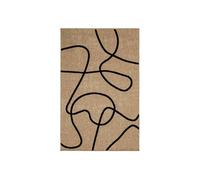 sweeek - Tapis intérieur Effet Jute Thomas. Motif Graphique en Relief Noir. 120 x 170 cm