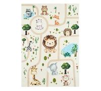 Tapis intérieur enfant blanc imprimé animaux 160 x 230 cm - Marti