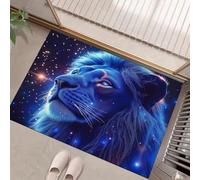 Tapis Interieur Entree Bleu 90 x 150 cm Tapi de Porte Lavable Tapis Salon Animaux fantastiques Ciel du Lion Bleu Tapi Chambre Cuisine Dessous Antidérapant pour Entrée Couloir, Cuisine, Porte