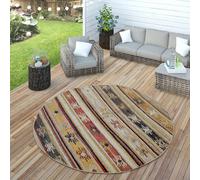 Tapis Intérieur Et Extérieur Ethnique Crème Rouge Jaune