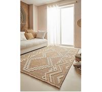 Tapis intérieur extérieur aspect jute à motif oriental - NAZAR RUGS - 60x180 cm - Nature - Jaune