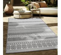 Paco Home Tapis Intérieur & Extérieur Balcon Terrasse Cuisine Motif Ethnique Boho Moderne, Dimension:300x400 cm, Couleur:Gris 4