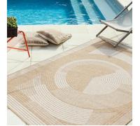 Tapis intérieur extérieur effet jute naturel à motif abstrait - NAZAR RUGS - 160x230 cm - NATURE - Blanc