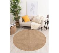 Tapis intérieur extérieur - NAZAR RUGS - NATURE - Effet jute naturel - Beige - 120x120 cm