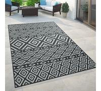 Paco Home Tapis Intérieur & Extérieur Balcon Terrasse Oriental Design Scandi Motif Cercles, Dimension:80x200 cm, Couleur:Noir 2