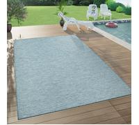 Tapis Intérieur Extérieur Pour Salon, Balcon, Terrasse, Tissage Plat, Bleu Pétrole [60x100 cm]