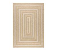 Tapis intérieur/extérieur rectangulaire effet toile de jute beige avec motifs 120 x 160 cm - Daymo