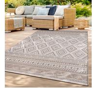 Tapis intérieur/extérieur résistant aux intempéries pour balcon cuisine et salon 60 cm x 100 cm x 4 mm Beige-marron Läufer