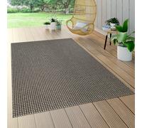 Tapis Intérieur & Extérieur Tissage À Plat Aspect Sisal Naturel Uni Brun Gris