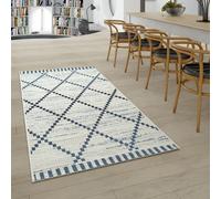 Tapis Intérieur & Extérieur Tissage À Plat Géométrique Rayures Motif Losanges En