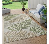 Paco Home Tapis Intérieur & Extérieur Tissage À Plat Moderne Design Jungle Palmiers en Pastel Vert, Dimension:60x100 cm