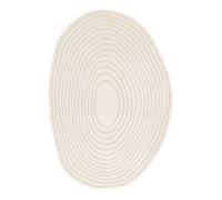 Tapis intérieur forme de galet motif circulaire crème