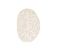 Tapis intérieur forme de galet motif circulaire crème Amanda 160x230cm