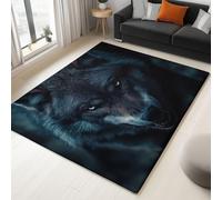 Tapis Intérieur Loup Animal 160x230cm Tapis Lavable Doux et Antidérapant, Moquette Poil Ras imprimé 3D pour Salon Chambre l'entrée Décoration