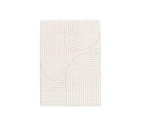 Tapis intérieur motif ethnique arches 160x230cm poils ras beige et crème