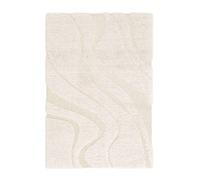 sweeek - Tapis intérieur Shaggy Motif avec Relief crème Amy 160x230cm