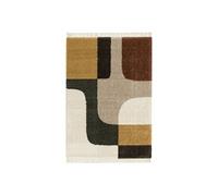 sweeek Tapis intérieur shaggy motif géométrique multicolore avec franges Will 160x230cm Rouge