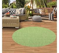 Tapis Intérieure et Extérieure Sisal Terrasse Balcon Cuisine Salle de Séjour Design Uni en Vert, 160 cm Rond